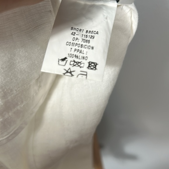 Ayres white linen short studded waist size 40 US 30” - Picture 6 of 7
